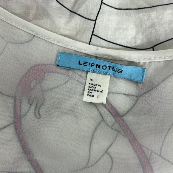 Anthro Leifnotes Sz 14 Guarri Dress Cotton & Silk Blend Floral Mixed Print - Picture 4 of 10